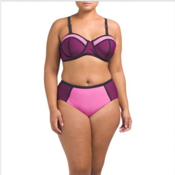 Paramour Other - Paramour 3X 22W 24W Purple Pink Bikini Swimsuit